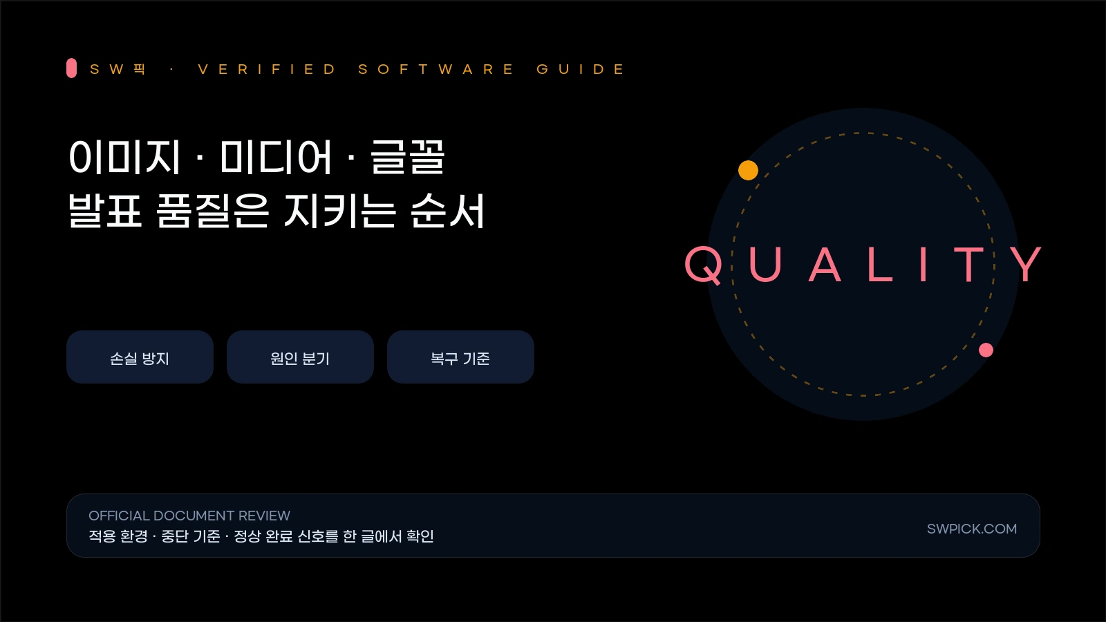 PowerPoint 용량 줄이기: 화질·글꼴·영상 손실을 막는 순서의 손실 방지와 복구 기준을 요약한 대표 이미지