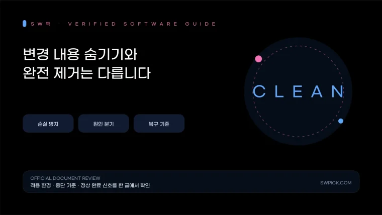 Word 변경 내용 추적을 완전히 제거하고 공유하는 최종 점검의 손실 방지와 복구 기준을 요약한 대표 이미지